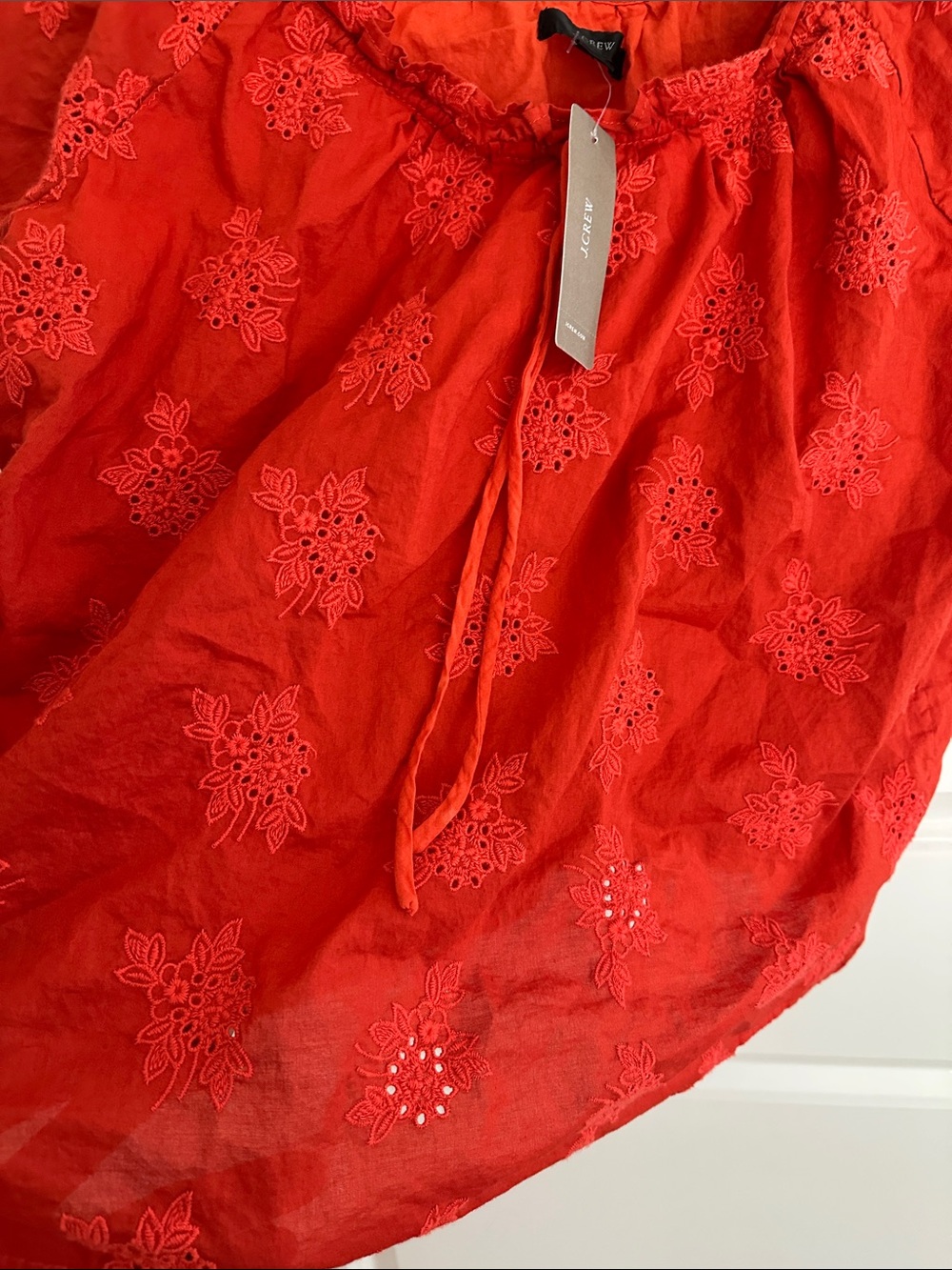 J. Crew Red Embroidered Peasant Blouse - Picture 5 of 5